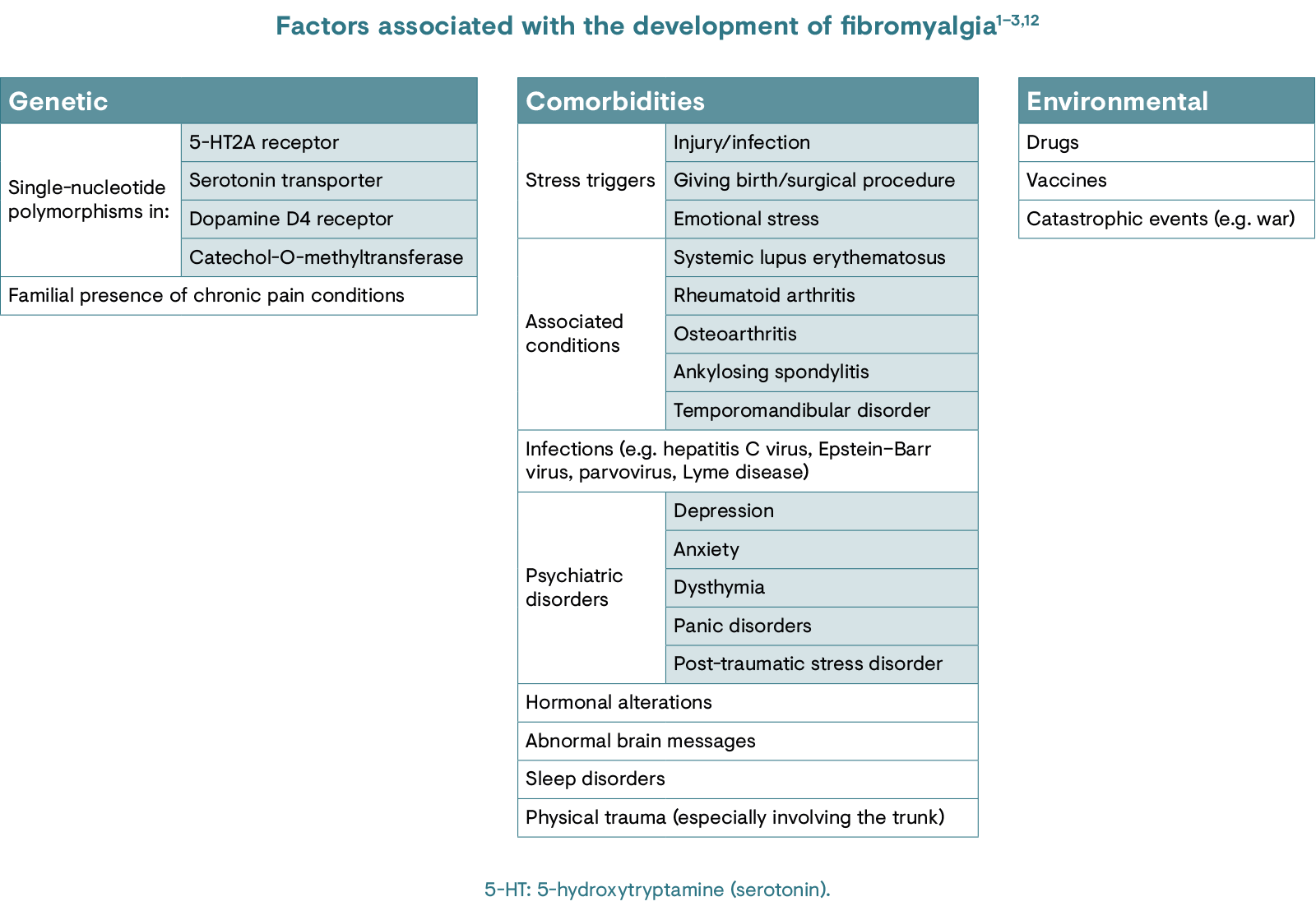 Factors associated with the development of fibromyalgia